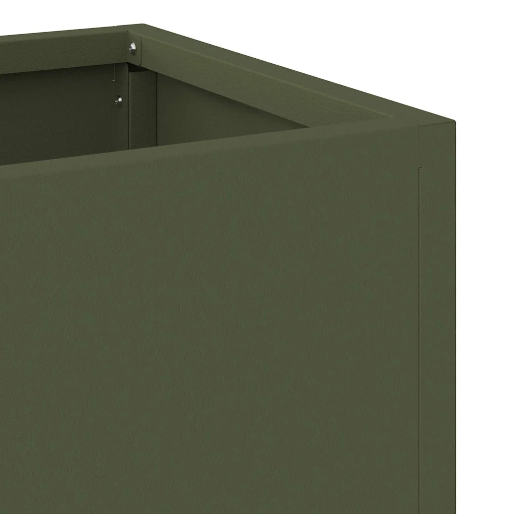 Vaso da Giardino Rialzato Oliver verde 100 x 26 x 82 cm Acciaio 865879