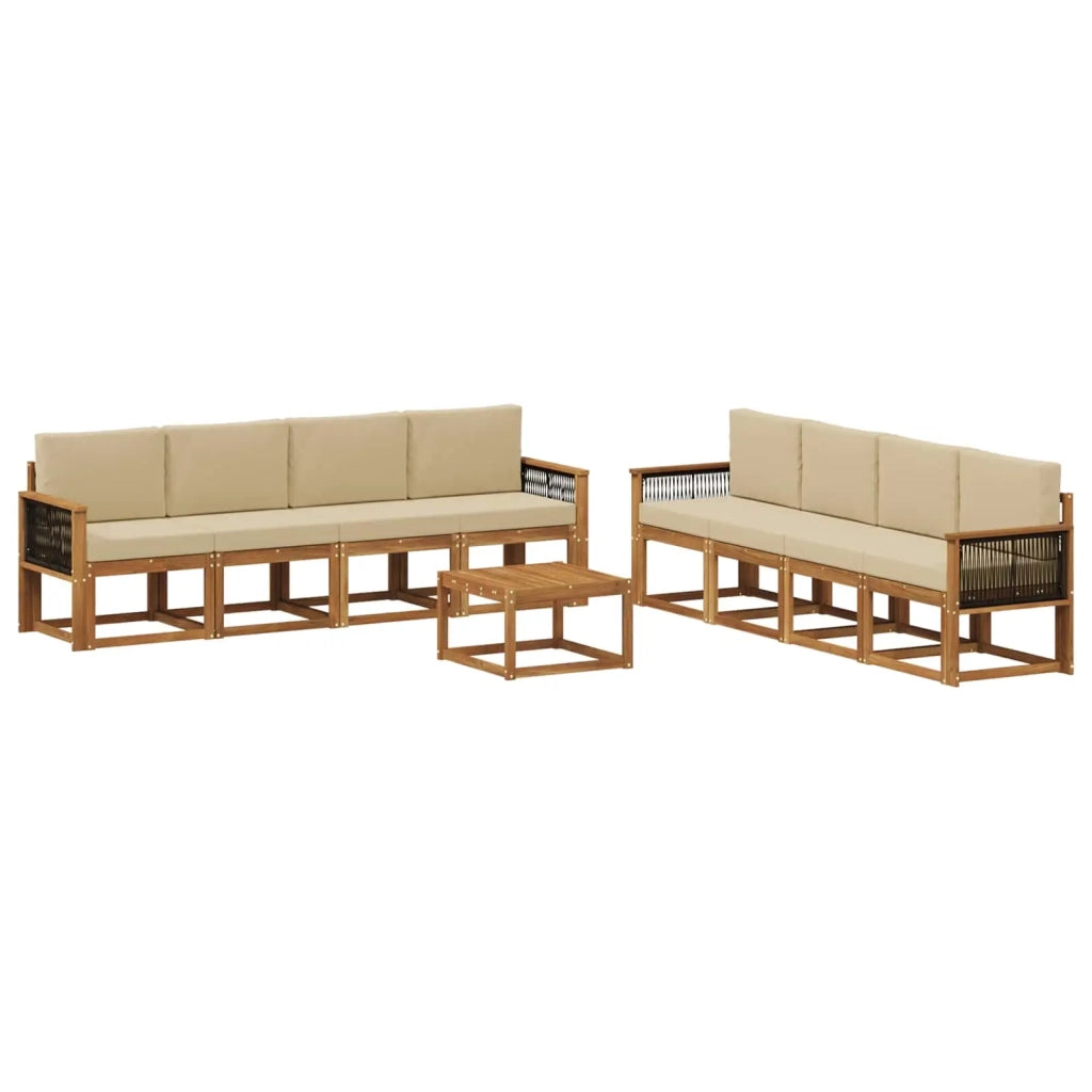 Set di divani da esterno con cuscino 7 pcs Naturale 3385094
