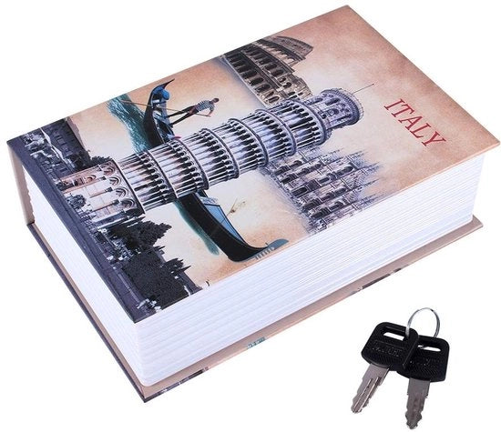 Cassa di Sicurezza con Chiusura a Chiave - Rafforzata - Cartone/Metallo Rafforzato - Deposito di Denaro - Deposito di Gioielli - Dimensioni 18 x 11,5 x 5,5 cm - Cassa di Sicurezza Rafforzata