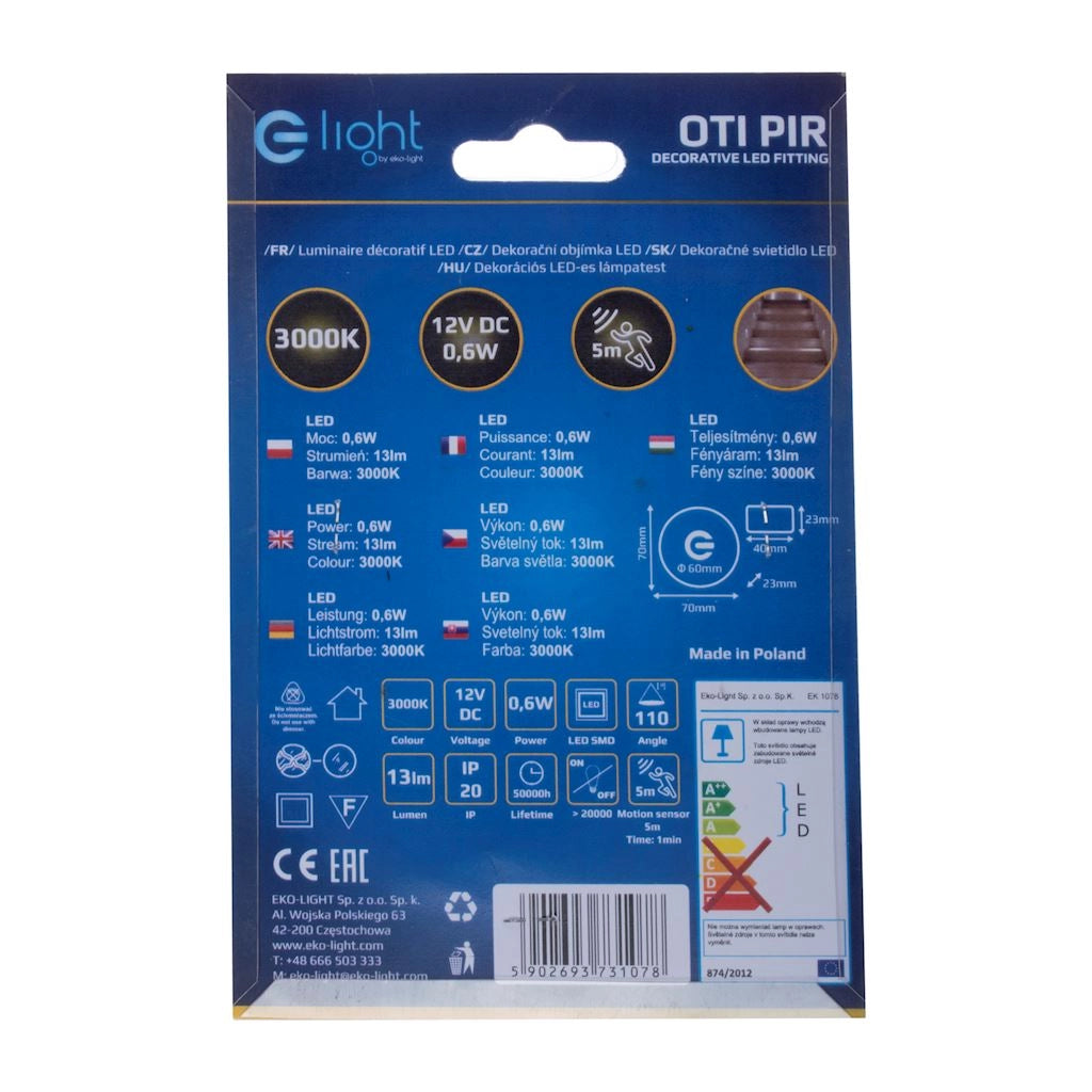 Lampada scala LED 0,6W 3000K argento Eko-Light EKS1061