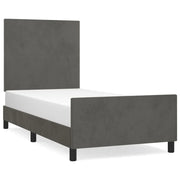 Letto singolo | Letto per adulti | Giroletto senza Materasso Grigio Scuro 90x200 cm Velluto