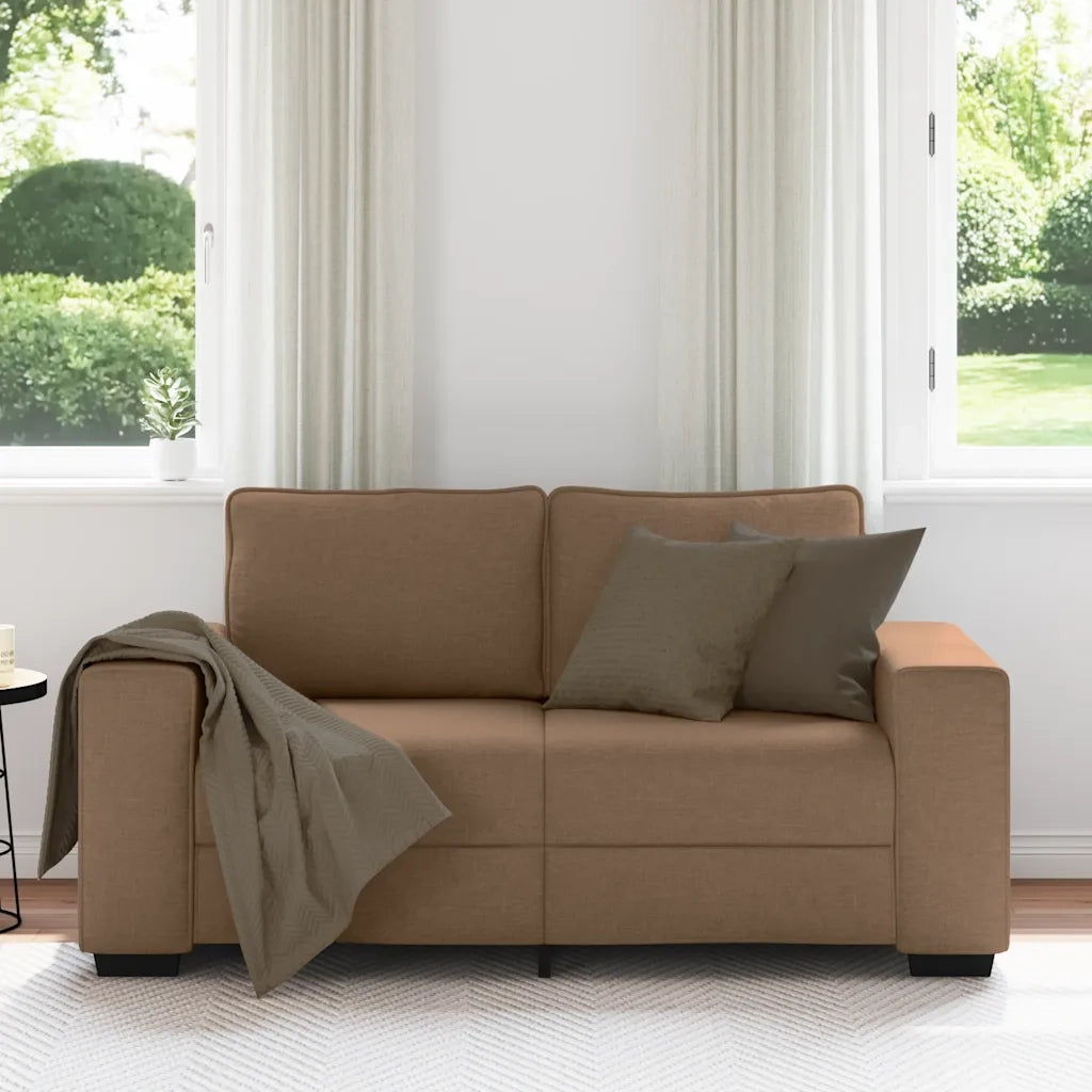 Divano a 2 Posti Marrone 160x77x82 cm in Tessuto 4105160