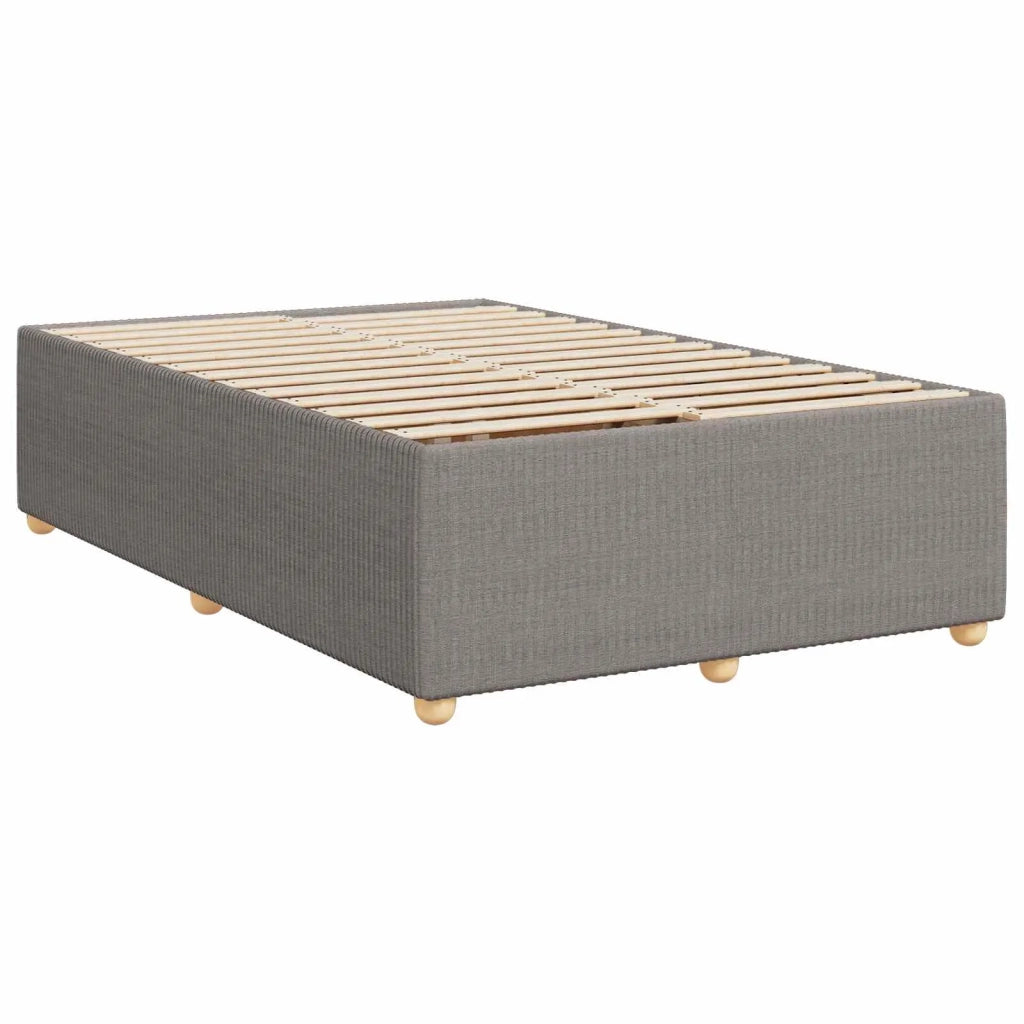 Letto Box Spring LED con Materasso Tortora 120 x 200 cm Tessuto 3455836