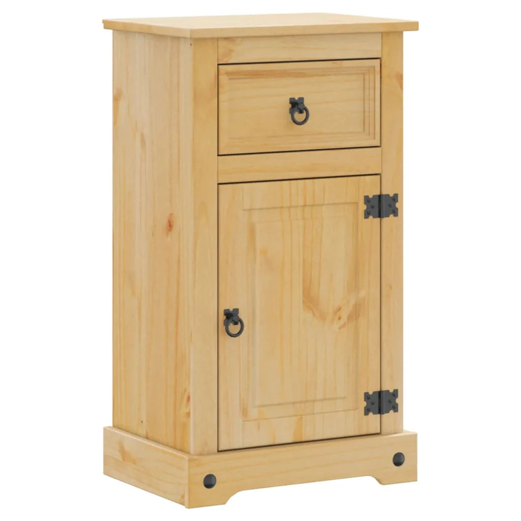Mobiletto rustico da bagno con cassetto e anta 45 x 33 x 80 cm legno massello di pino finitura miele 02_0057600