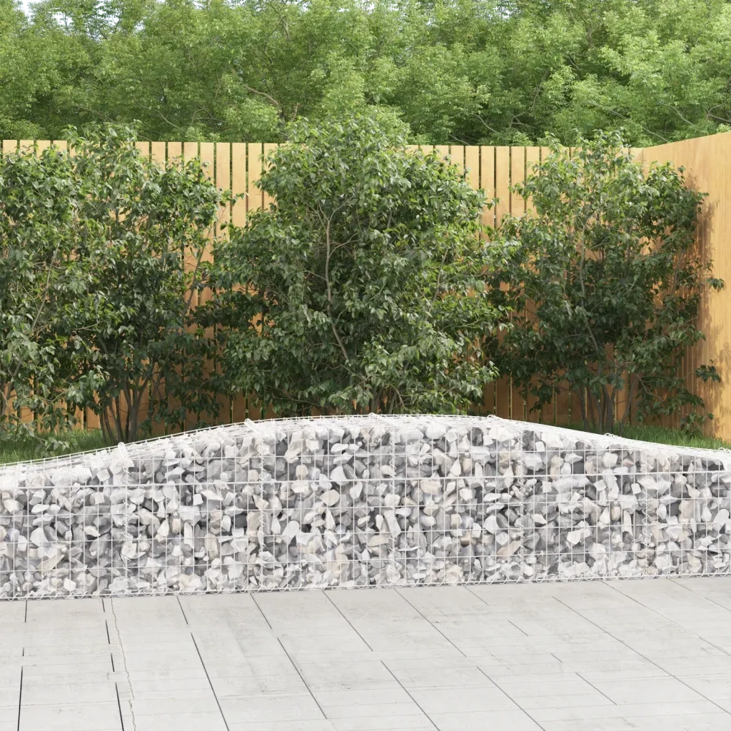 Cesti Gabbioni ad Arco 25 pz 400x50x40/60 cm Ferro Zincato 3145928