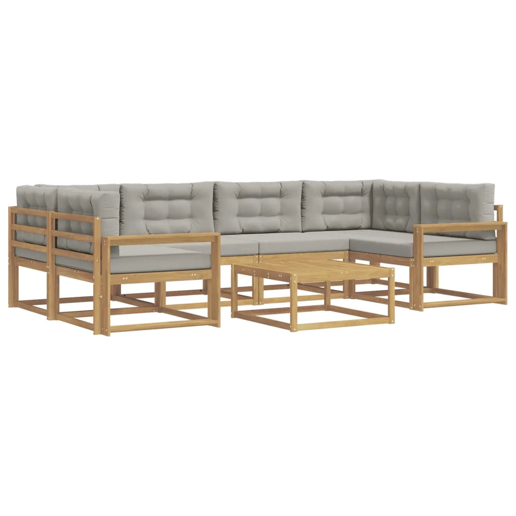 Set di divani da esterno 5 pz Bianco e Grigio Chiaro 3386135