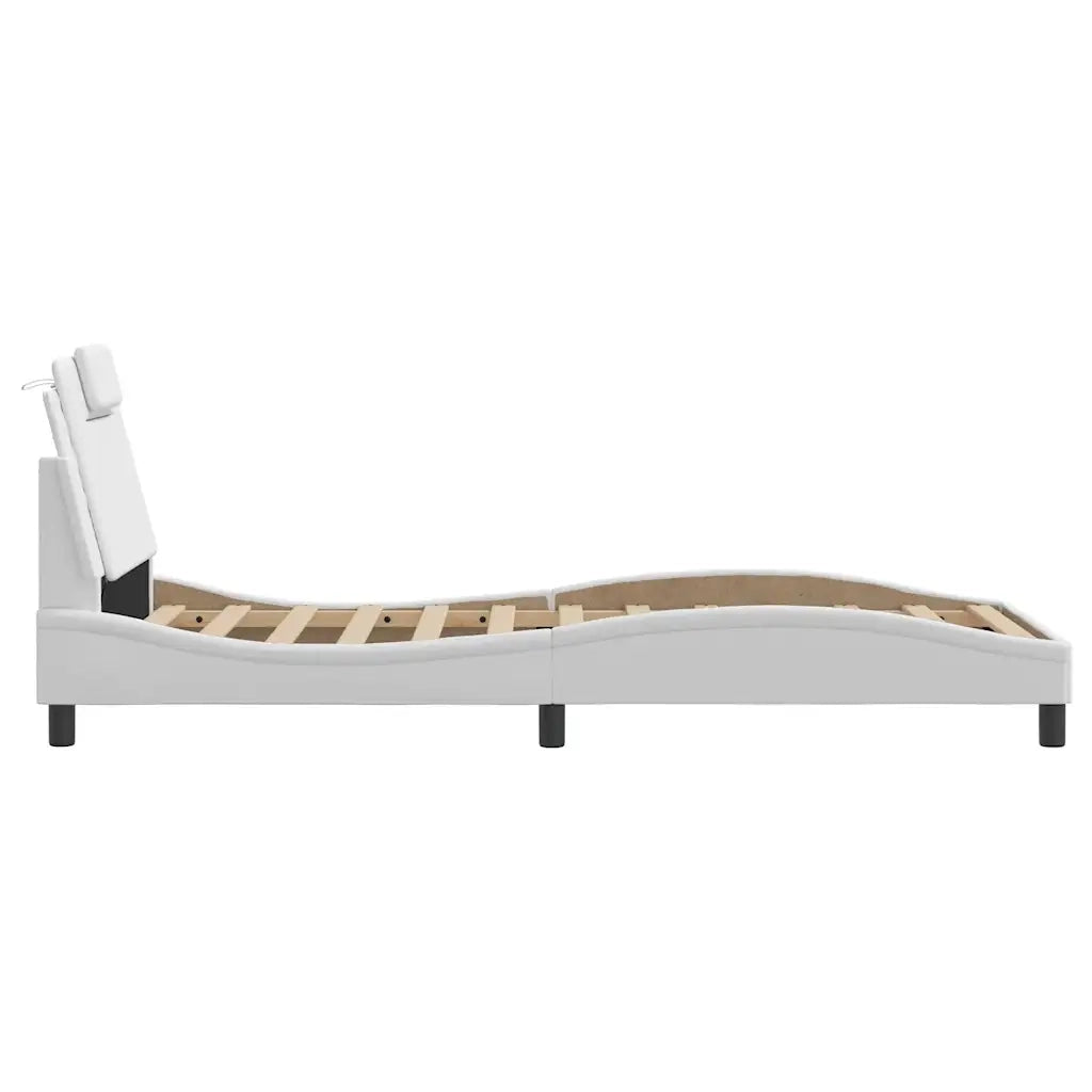 Giroletto Viana senza Materasso Bianco 80x200 cm in Similpelle