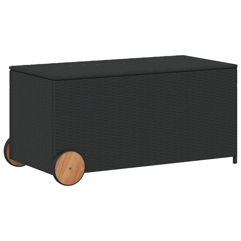 Contenitore da Giardino con Ruote Nero 190L in Polyrattan CFW9917577
