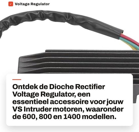 Regolatore di Tensione in Alluminio + ABS - Adatto per VS Intruder 600/800/1400 - Codice OEM 32800-38B00 - Resistente allo Shock - Montaggio Regolabile - Regolatore di Tensione