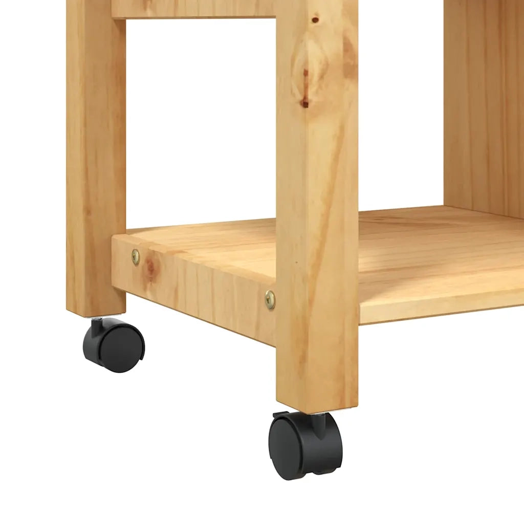 Carrello da Cucina MONZA 84x40x88,5 cm in Legno Massello di Pino 376112