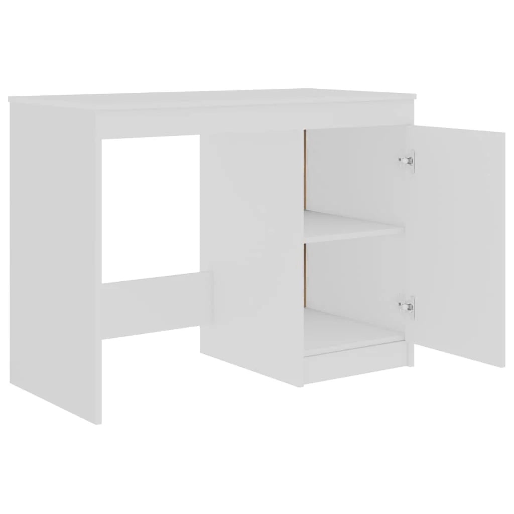 Scrivania tavolo postazione di lavoro mobile per computer studio 140 x 50 x 76 cm legno ingegnerizzato bianco 02_0023523
