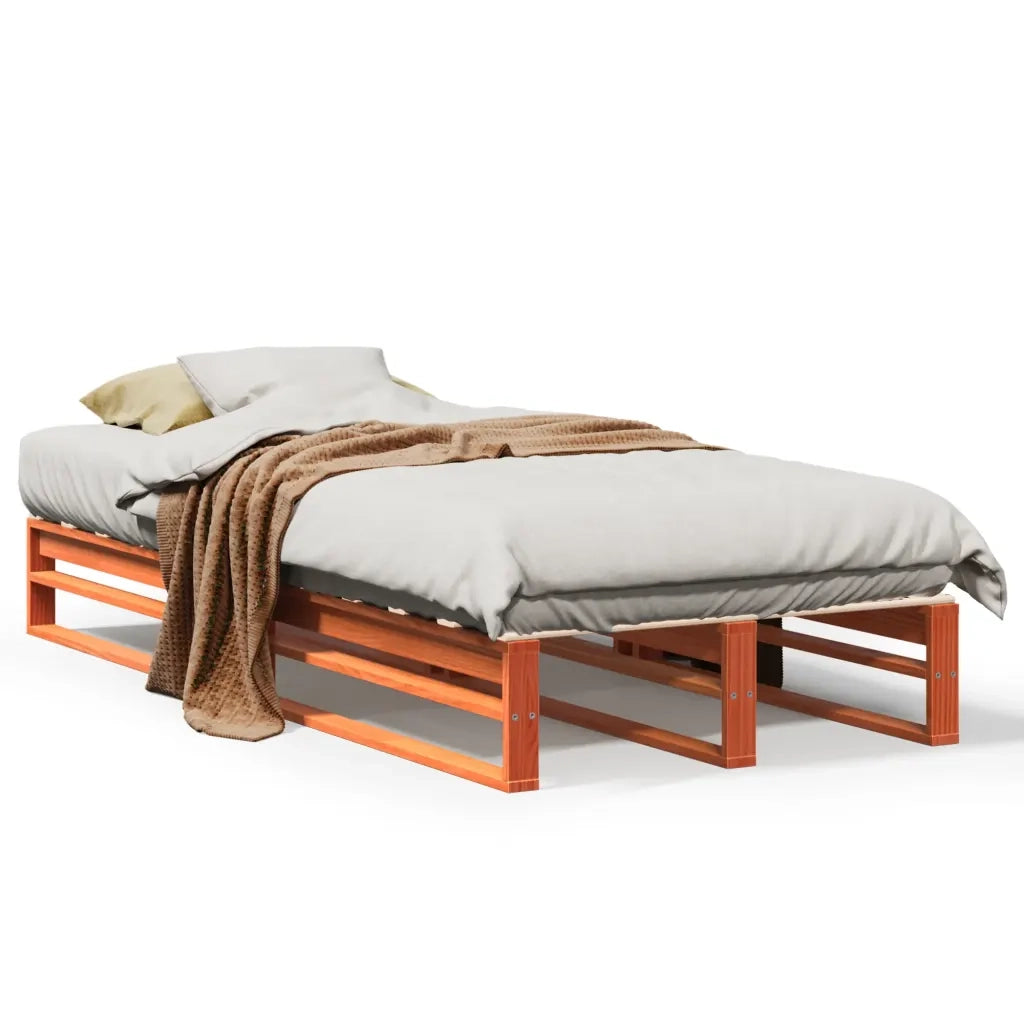 Letto singolo | Letto per adulti | Letto senza Materasso Marrone Cera 90x190 cm in Legno di Pino