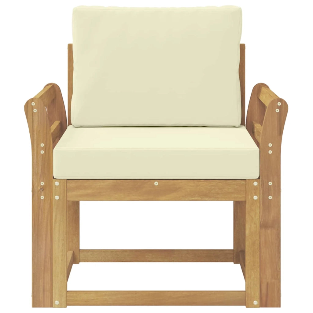2 Pezzo Set di divani da esterno Poliestere Bianco e Crema 3438974