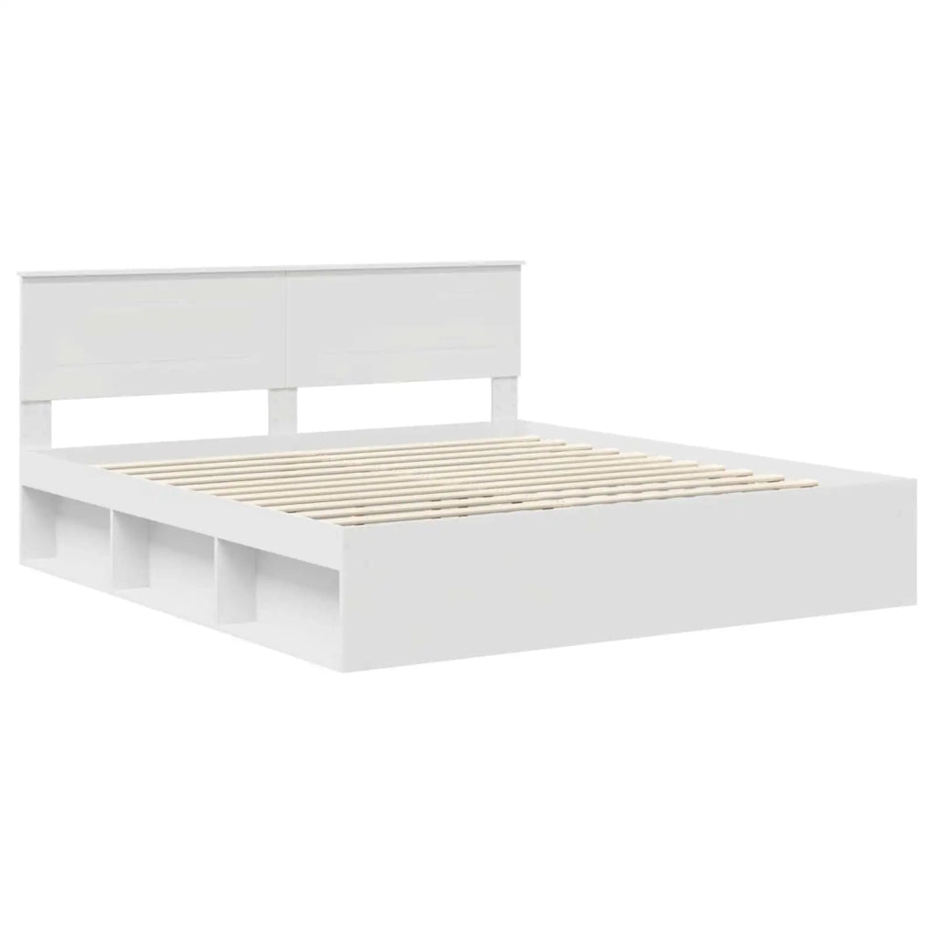 Struttura del letto-Giroletto-Rete del Letto Bianco 200 x 200 cm Legno multistrato 765549