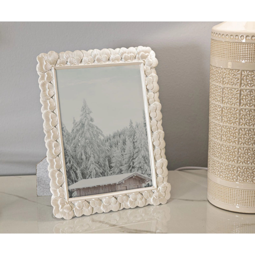 Cornice portafoto Hearty argento con profilo a cuori 15x20 cm