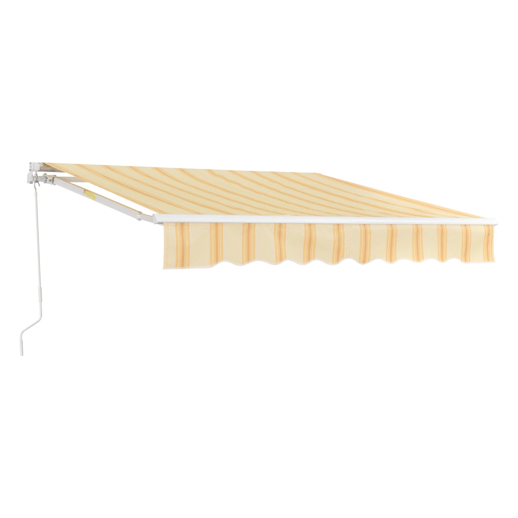 Tenda da Sole a Muro Bitonto con Bracci Estensibili e Manovella 350 x 250 cm (LxP) Giallo/Bianco [en.casa]