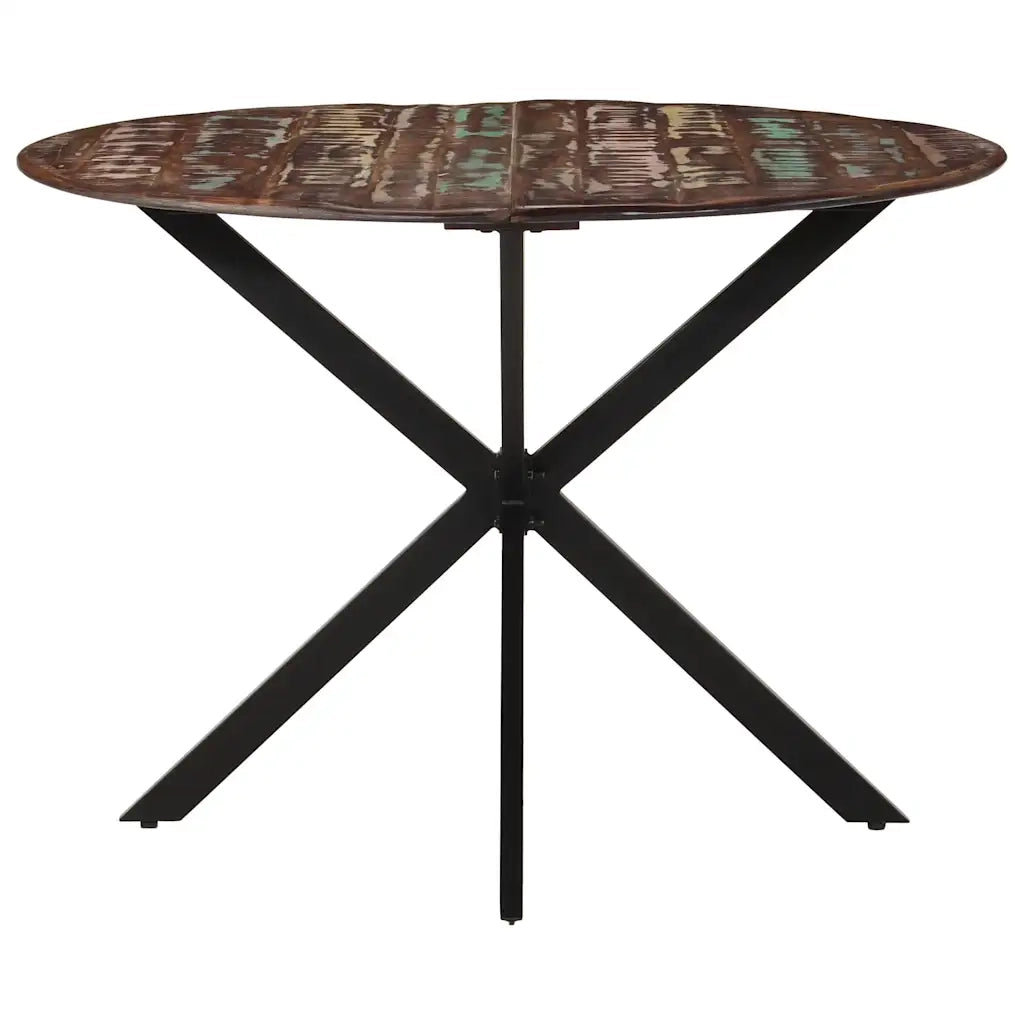 Tavolo da Pranzo | Tavolo da cucina ?110x78cm Legno Massello di Recupero e Acciaio