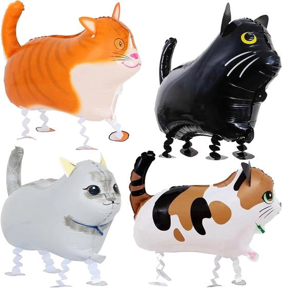 Balloon Animal Kitten Set per 4 pezzi - Ballooni a Helio per Feste di Compleanno Bambini - Animali da Ballo - Animali da Compagnia - Passerotti da Ballo