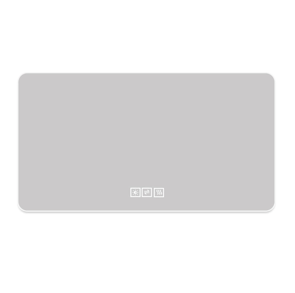 Specchio LED da bagno 111x71x7 cm con antiappannamento; dimmer e memoria; argento