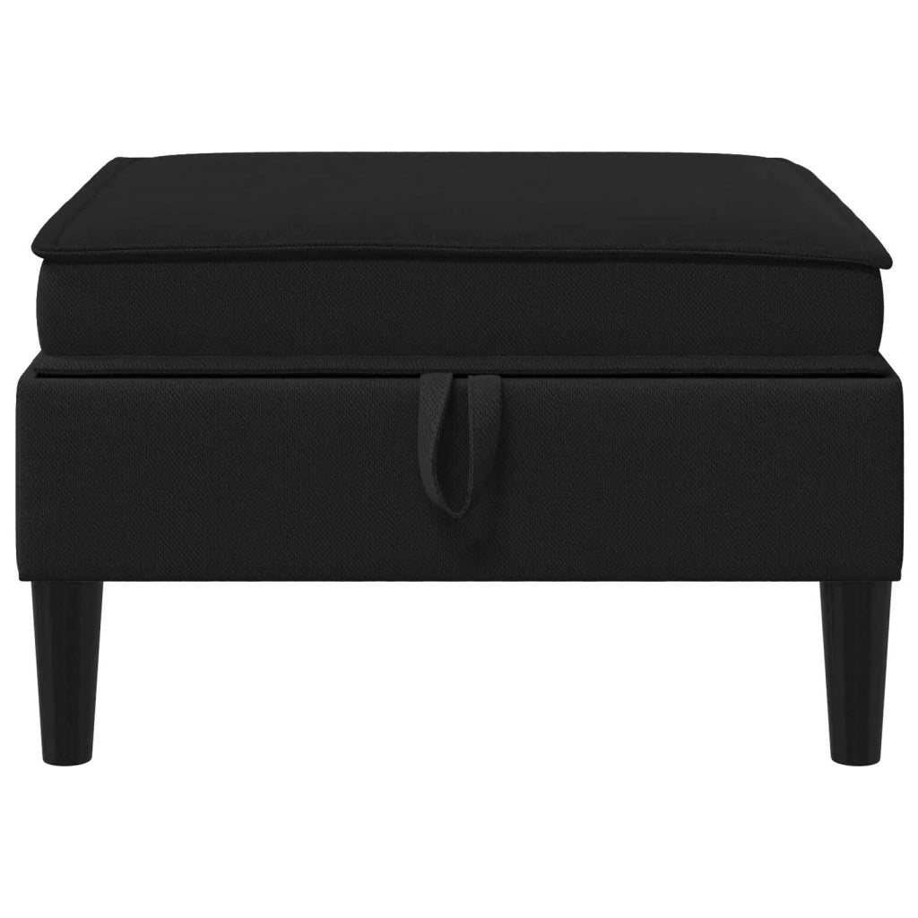 Pouf con Storage Nero Velluto 42027149