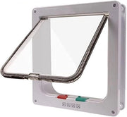 Porta gatti grande (25 cm x 23 cm) chiusura a magnete a 4 vie - bianca - facile da installare con telaio telescopico