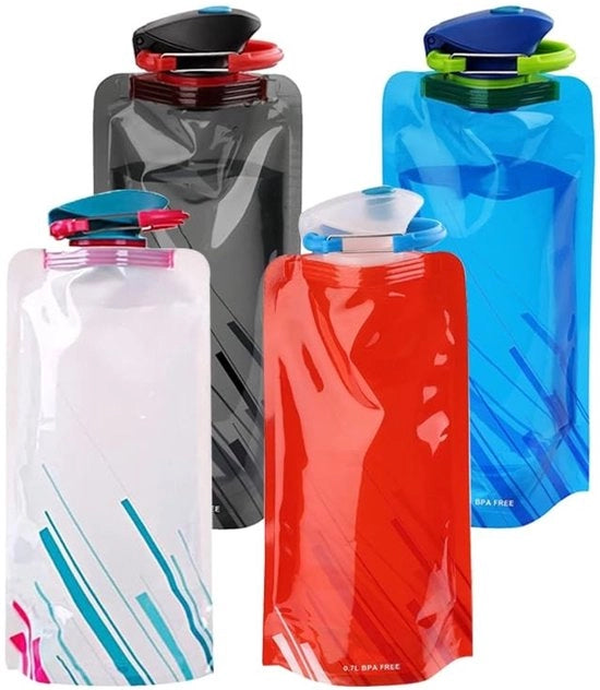 Bottiglia di Plastica Rigida 700 ml - Bicchiere di Plastica Reutilizzabile - Bottiglia Raccordabile - Bottiglia Leggera - Materiale Sostenibile - Maniglia Utile