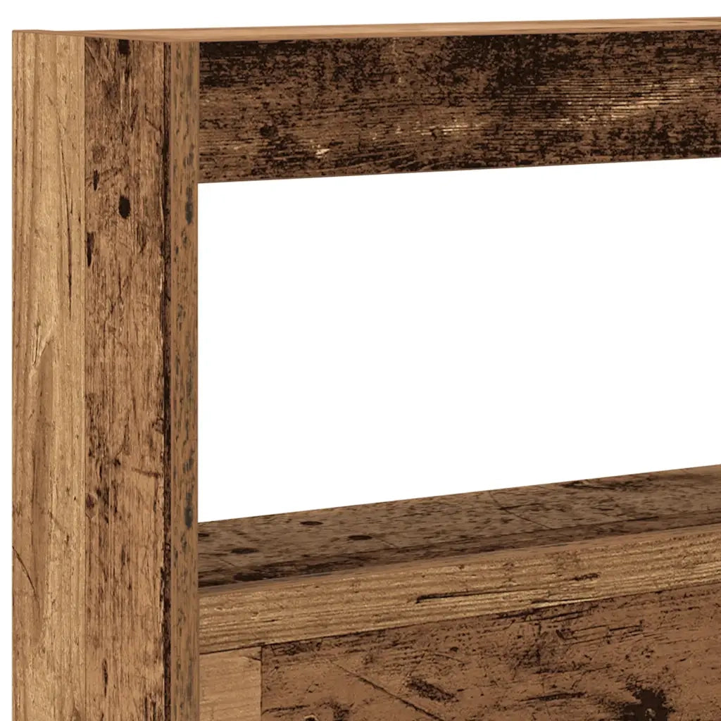 Testiera | Testata con Contenitore a LED Legno Antico 160x17x102 cm