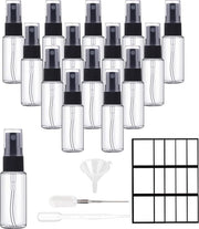 Spruzzatore di profumo 30ml con 15 flaconi in vetro trasparente - coperchio in plastica nera per viaggio