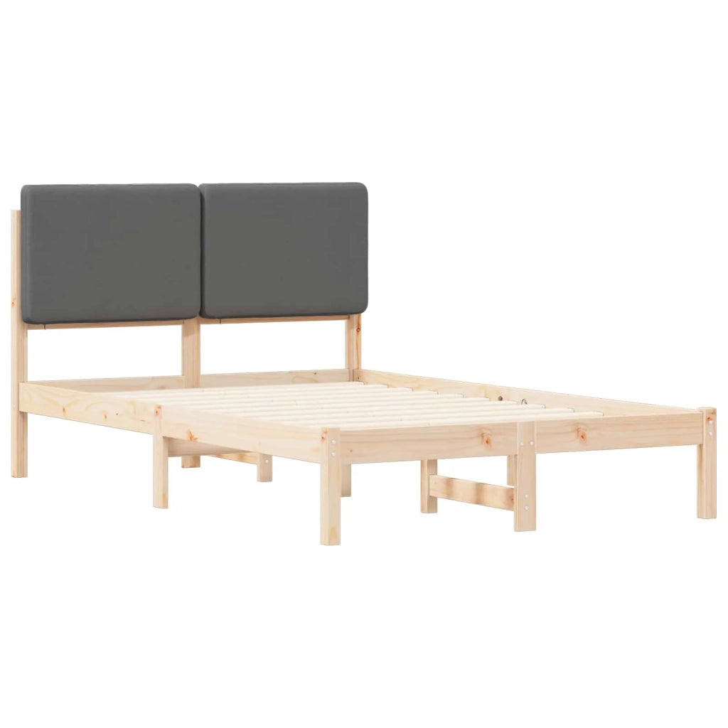 Letto matrimoniale | Letto per adulti | Letto con Testiera Rivestita Grigio scuro 120 x 200 cm
