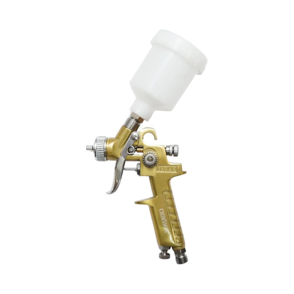 Pistola a spruzzo per verniciatura ad aria compressa Crownman da 100 ml, portata 70-110 ml/min, ugello 0,8 mm, pressione massima 3,5 bar