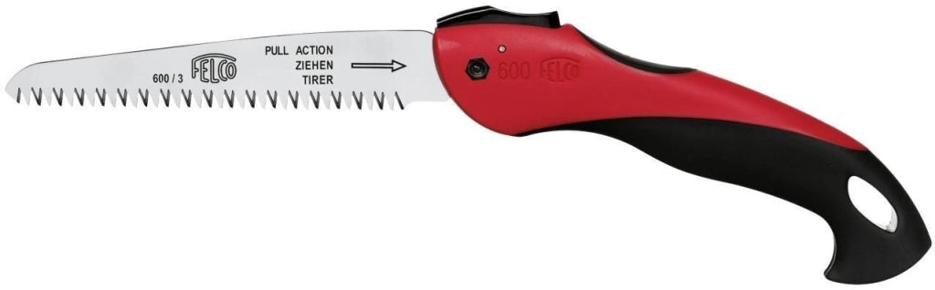 FELCO FELCO600 Segaccio Pieghevole Lama 160 mm Acciaio Temprato e Cromato per Destrimani e Mancini colore Nero Rosso