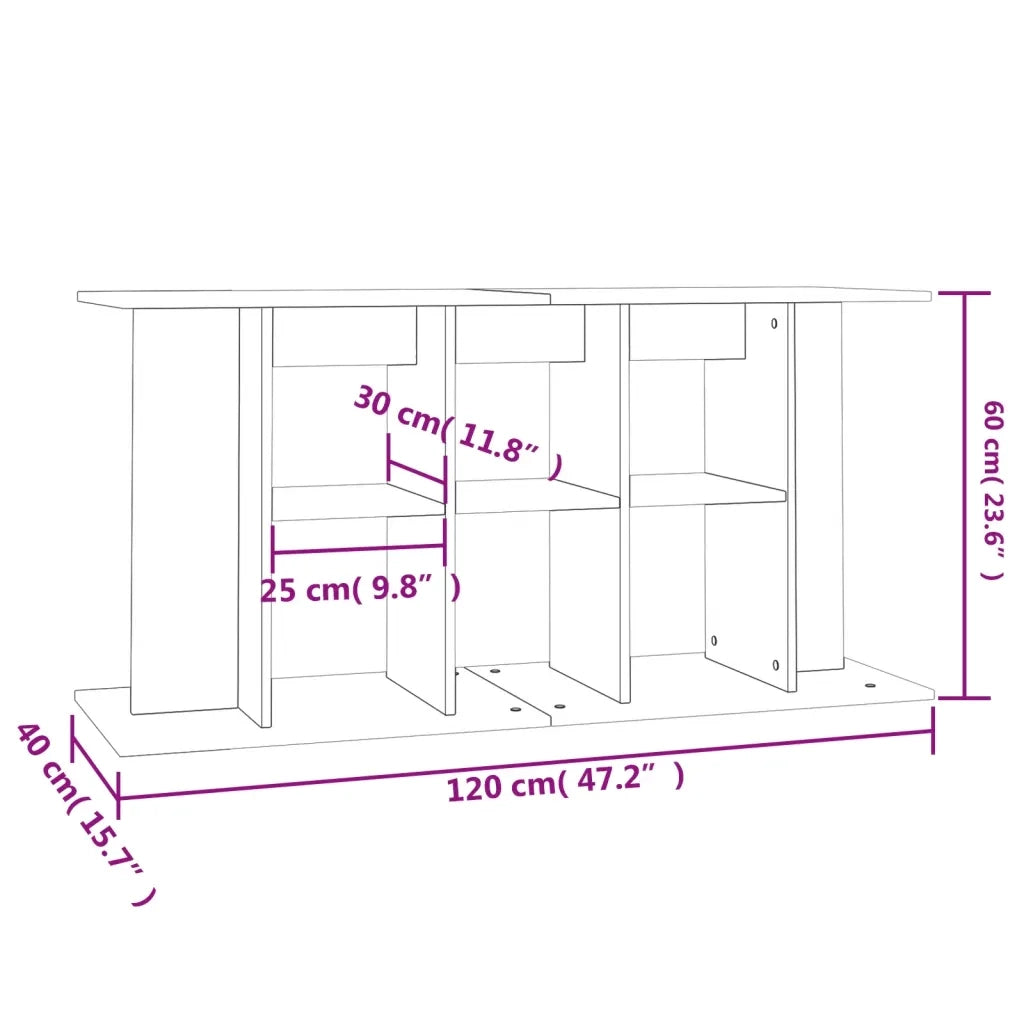 Supporto per acquario in cemento grigio 120x40x60 cm in legno ingegnerizzato CFW1524348
