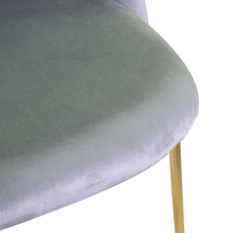 Sedia velluto Sammi grigio struttura oro cm 50x57h47/77,5