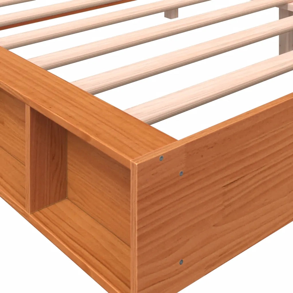 Giroletto senza Materasso-Struttura Letto Marrone Cera 180x200 cm Legno di Pino 145764