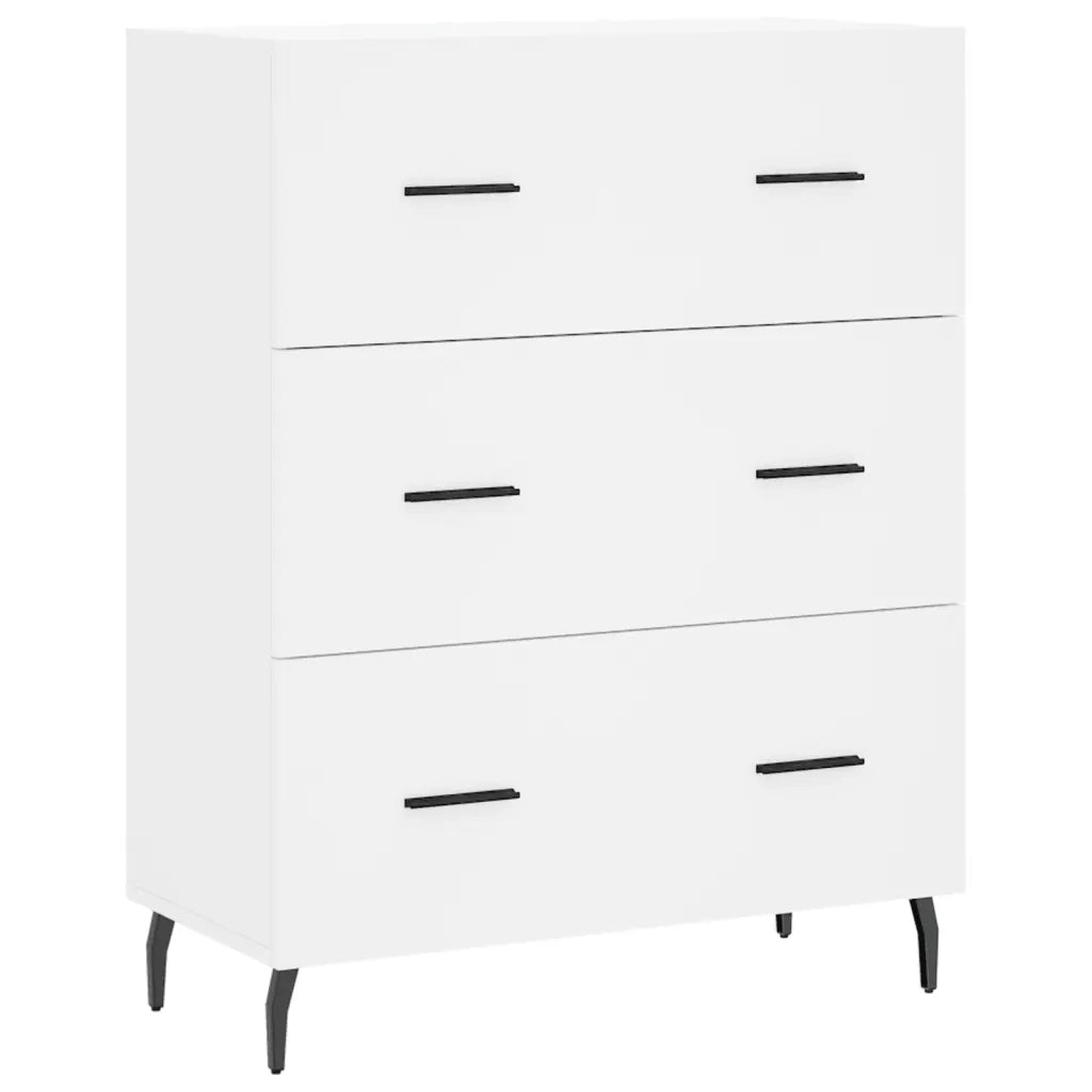 Credenza-Buffet-Armadio da cucina Bianca 69,5x34x180 cm in Legno Multistrato 817441
