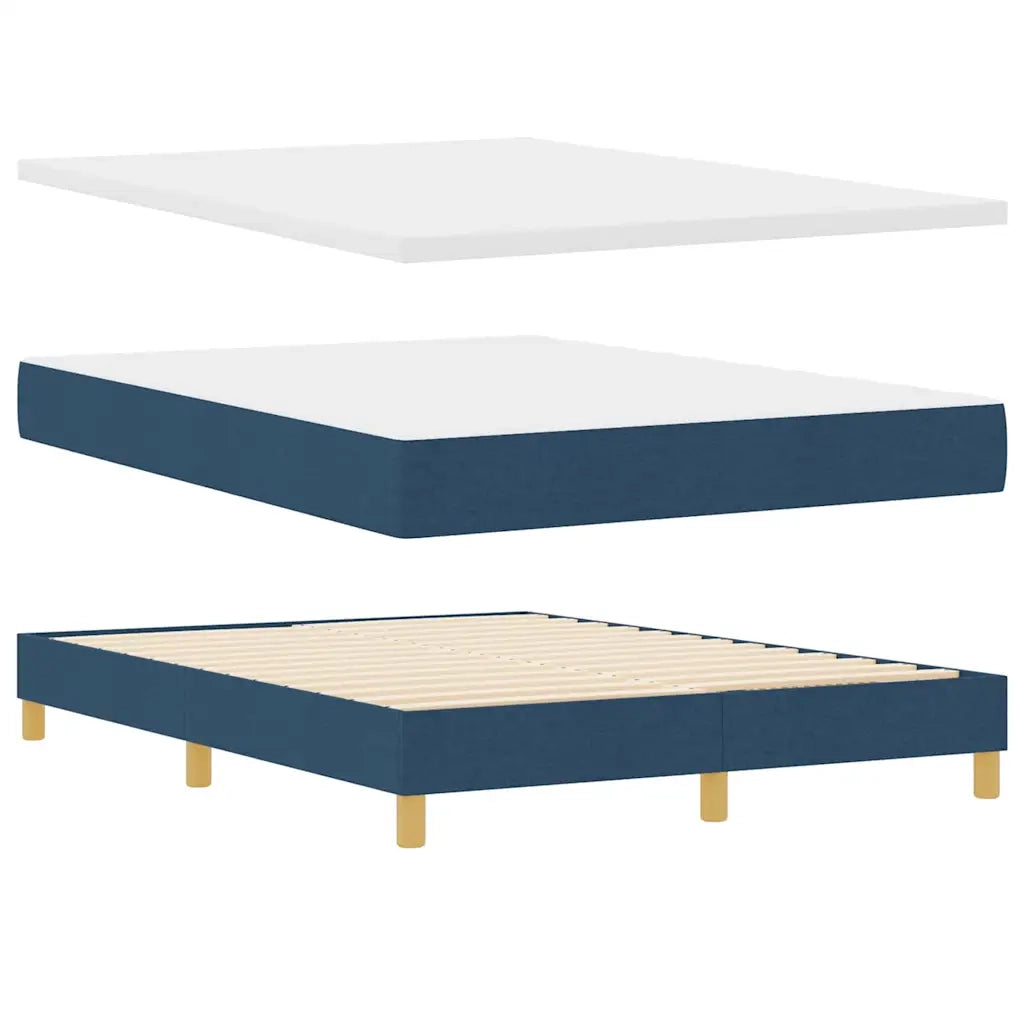 <strong>Letto a Molle< / strong> Blu 160 x 200 cm Tessuto