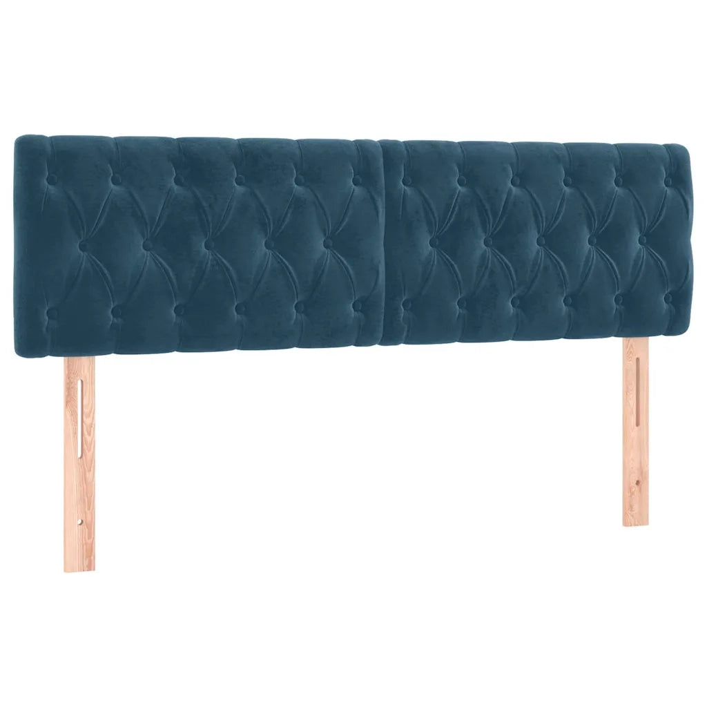 Testiera | Testata Blu Scuro 160x7x78/88 cm in Velluto