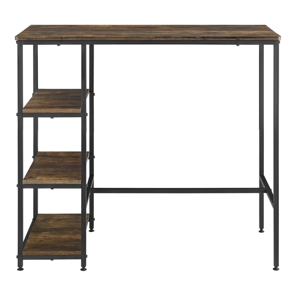 Tavolo da bar con 3 ripiani 100 x 109 x 60 cm nero con effetto legno scuro 03_0008555