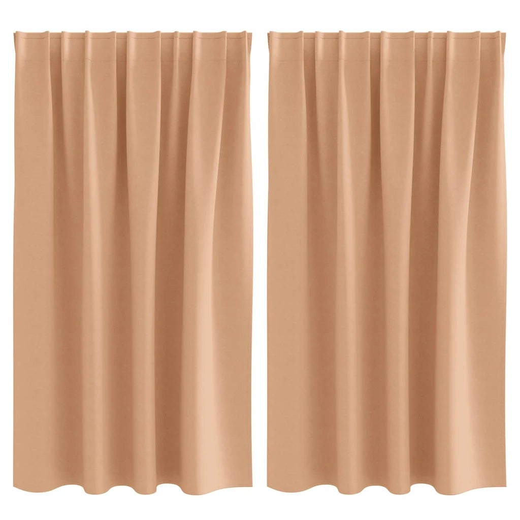 Tende Blackout con Anelli 2 pcs Marrone Chiaro 140 x 140 cm 4107478