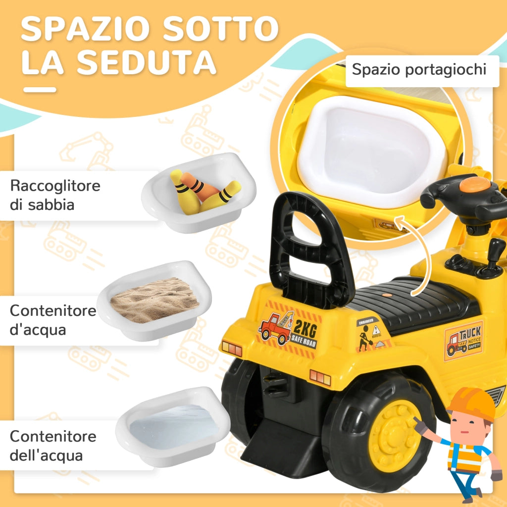 Giocattolo Escavatore per Bambini ¨C Minimal ¨C Giallo e Nero 80x26.5x39 cm