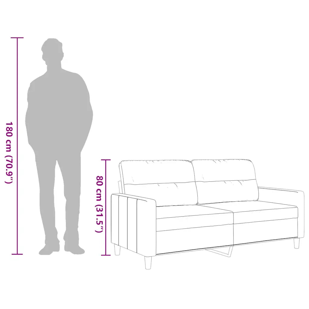 Divano | Divano da soggiorno | Sofa a 2 Posti Giallo Chiaro 140 cm in Tessuto