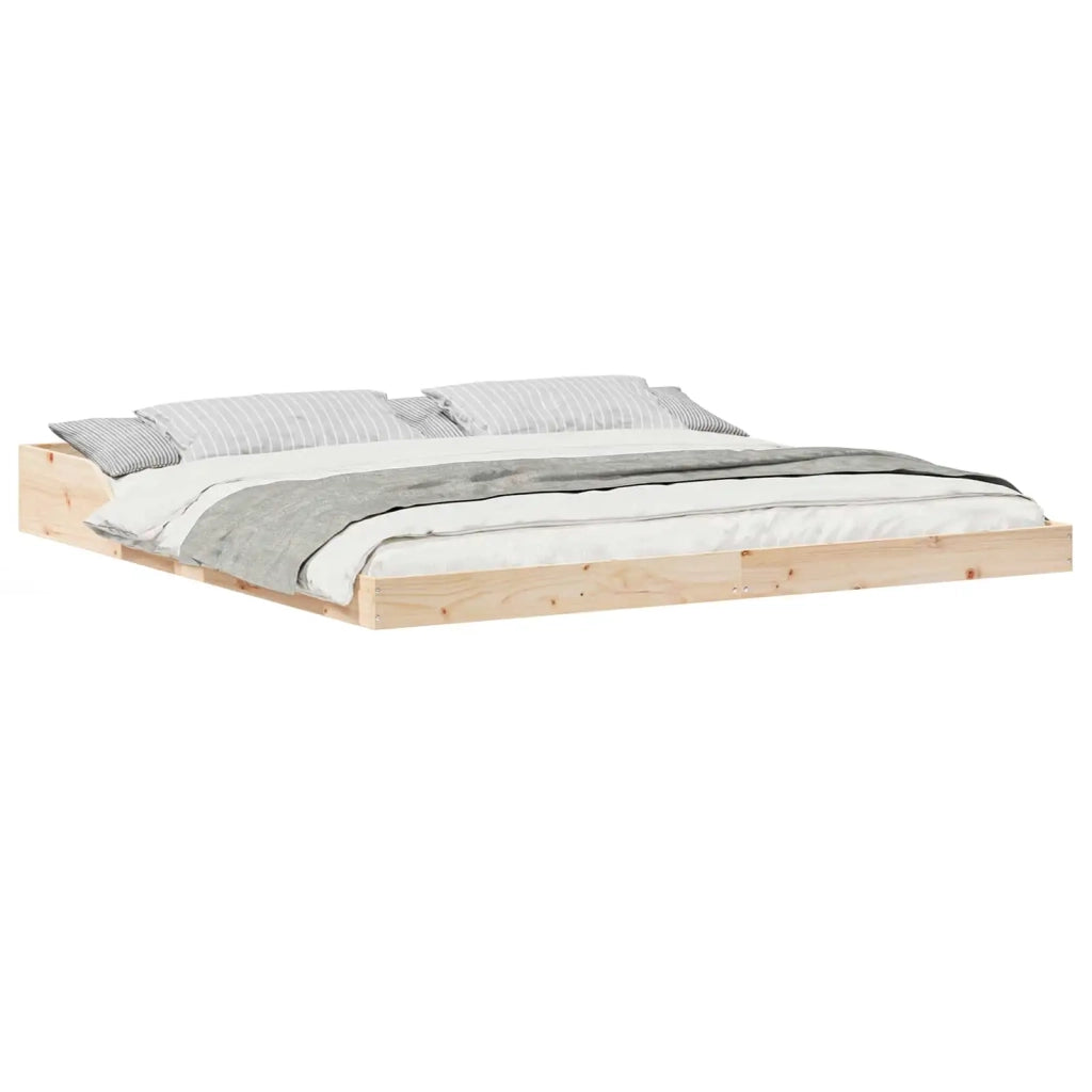 Struttura del letto-Giroletto Marrone 200 x 210 cm Pino massello 992255