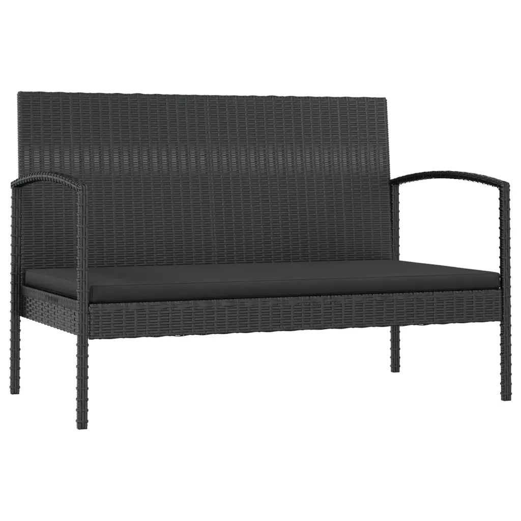 Set Divani da Giardino 16 pz con Cuscini in Polyrattan Nero 3095962