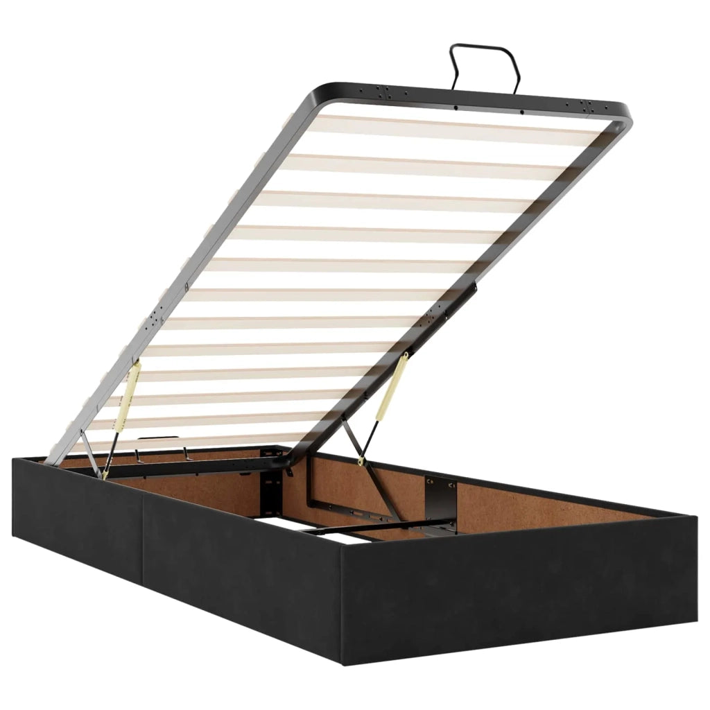 Letto Ottomano con Materasso e LED Nero 90 x 190 cm Velluto 3458345