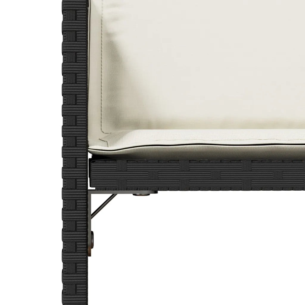 Sedie da Giardino con Cuscini 4 pz Nere in Polyrattan 4007475