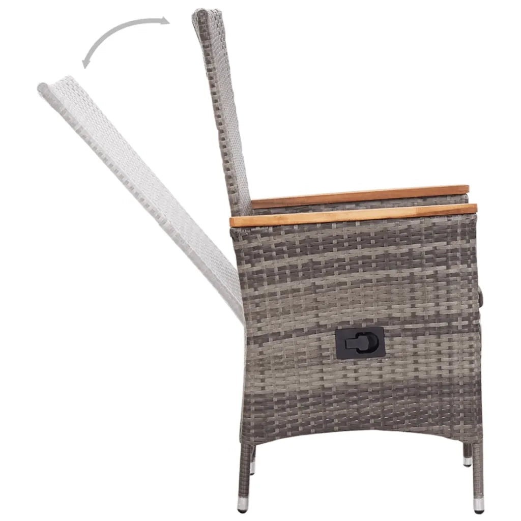 Set Mobili da Pranzo per Giardino 5 pz Grigio 3068758