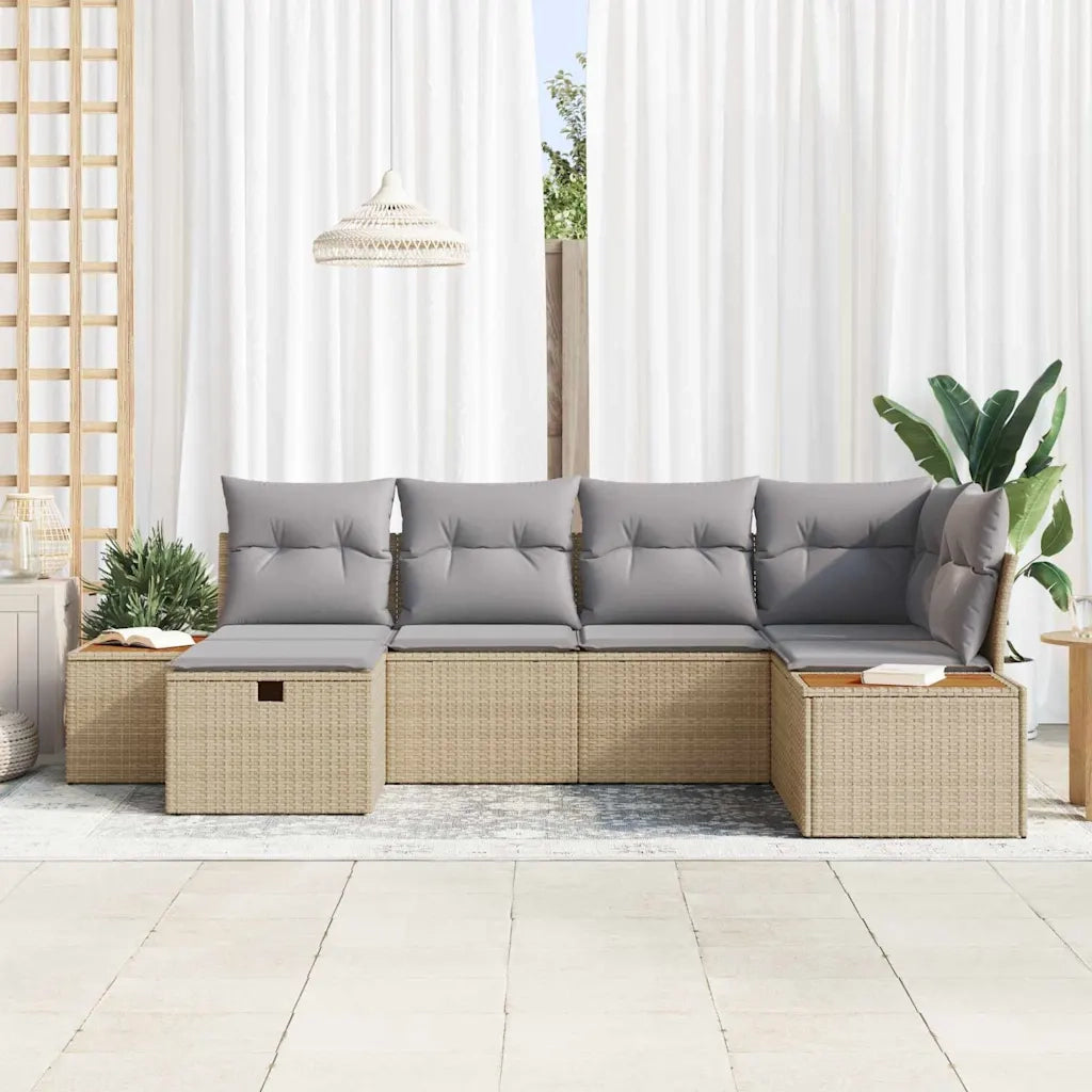 Set Divano da Giardino con cuscino Beige polyrattan 3360964