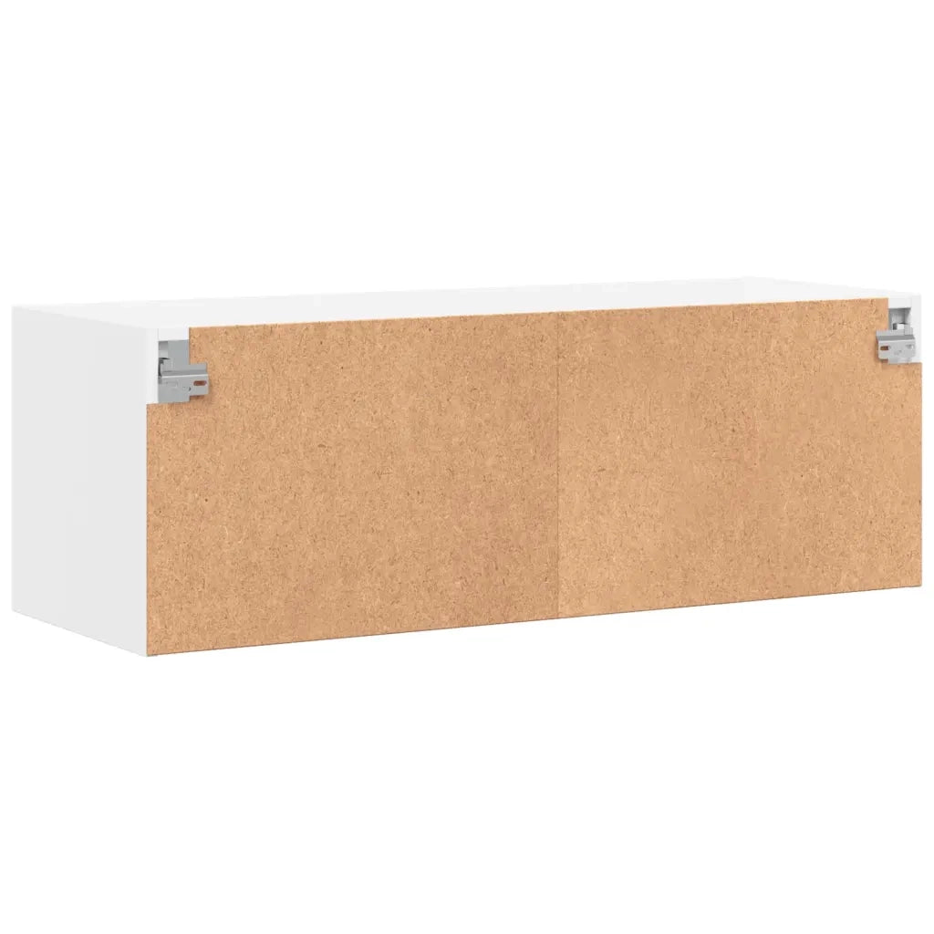 Mobile a Muro con Ante in Vetro Bianco 102x37x35 cm 836511