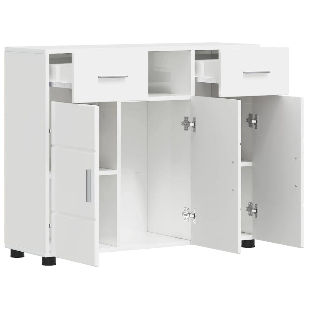Armadio in Legno con cassetto Bianco Lucido 88,5 x 30,5 x 73 cm 880285