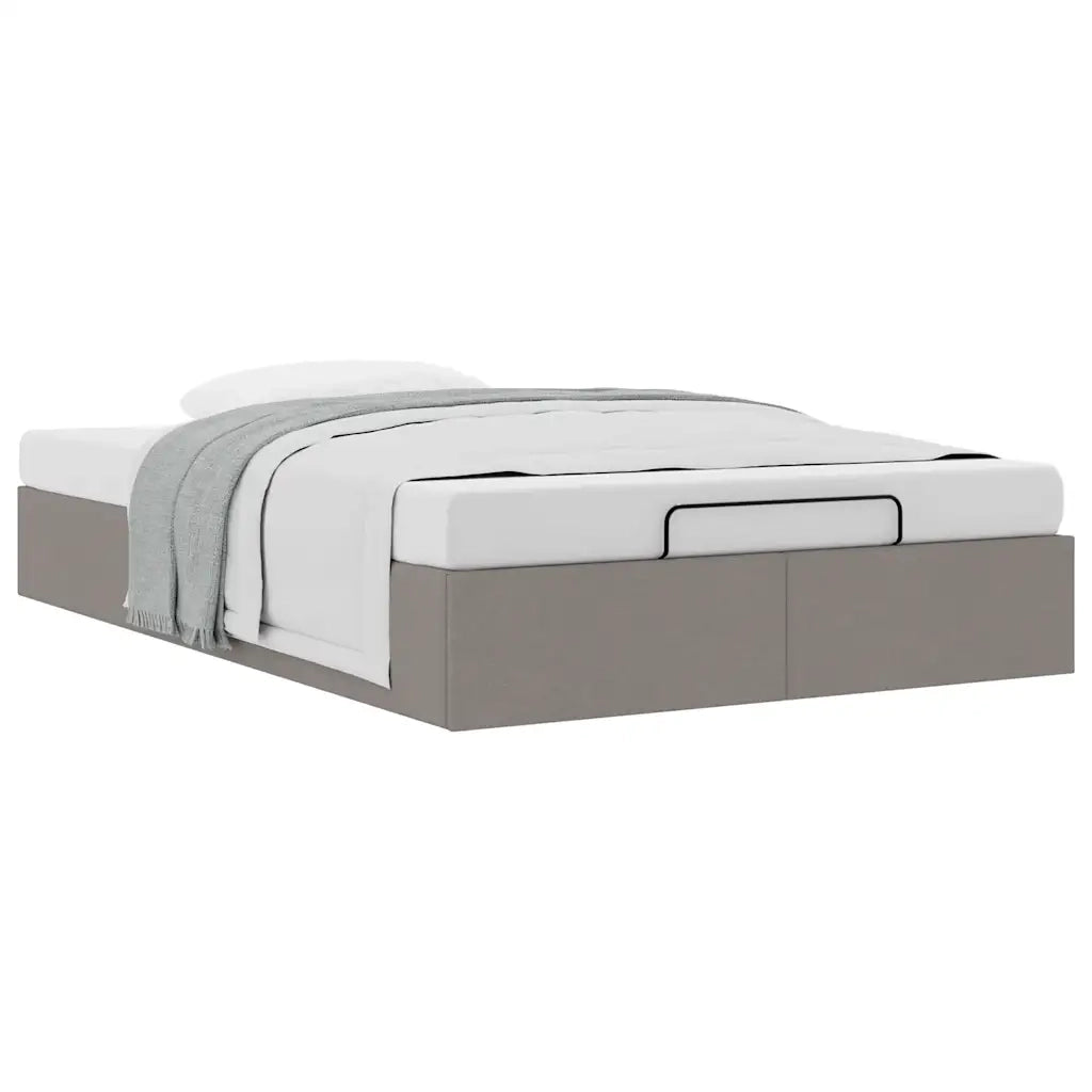 Struttura Letto Pouf senza Materasso Tortora 120x200cm Tessuto